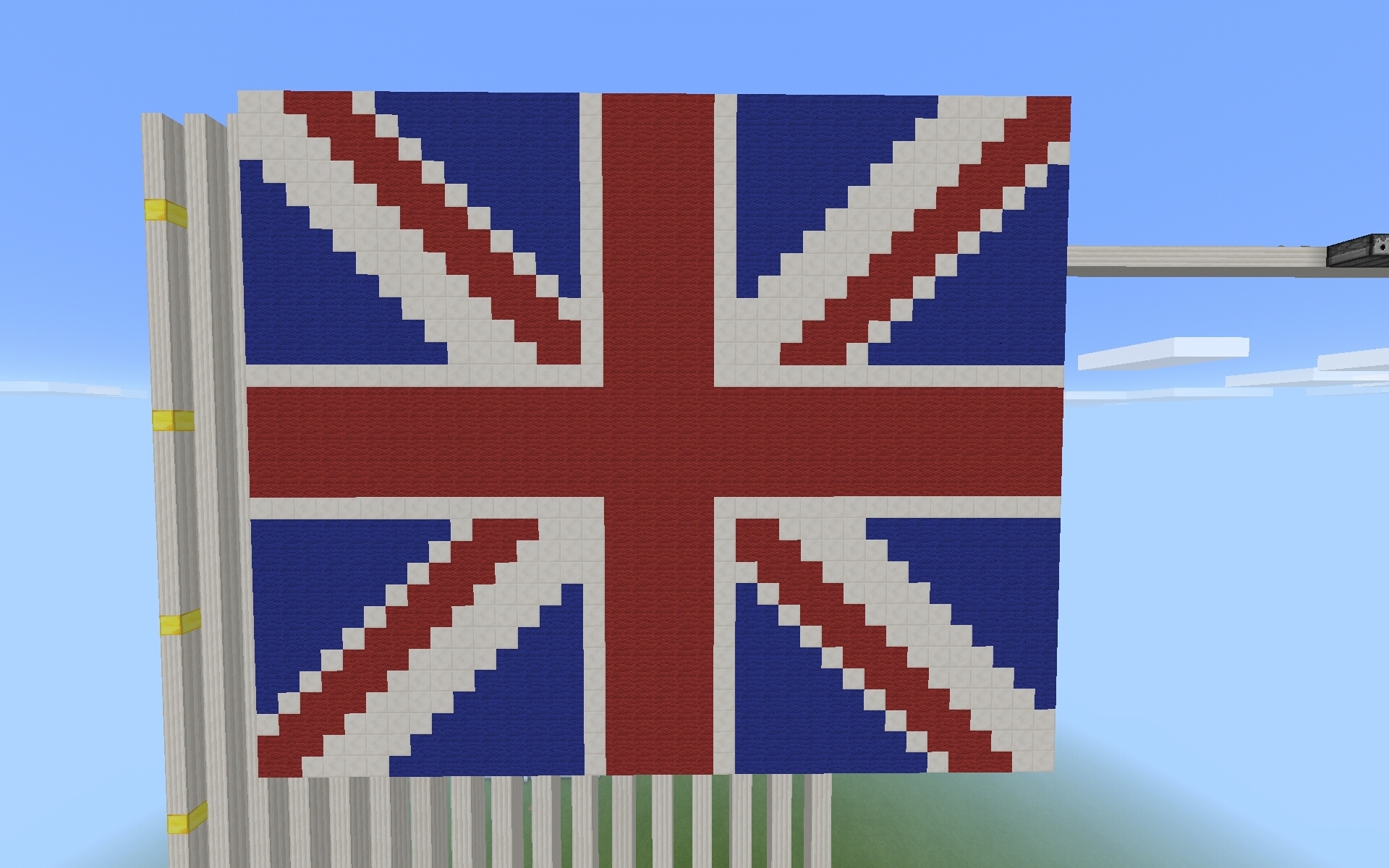 マインクラフト 今 世界で一番話題の国イギリスの国旗を作ってみた マインクラフトな日々